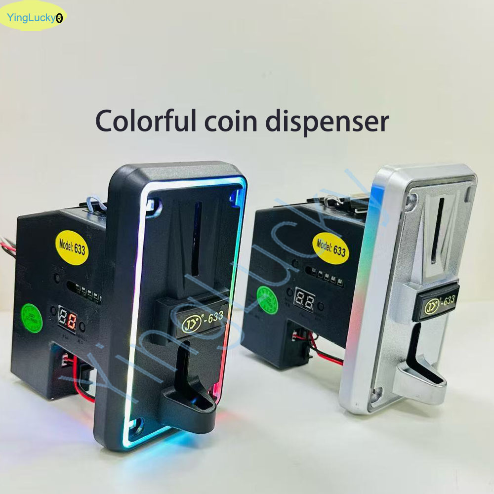 Arcade Ticket Machine - Kolorowy czytnik monet LED, selektor monet,