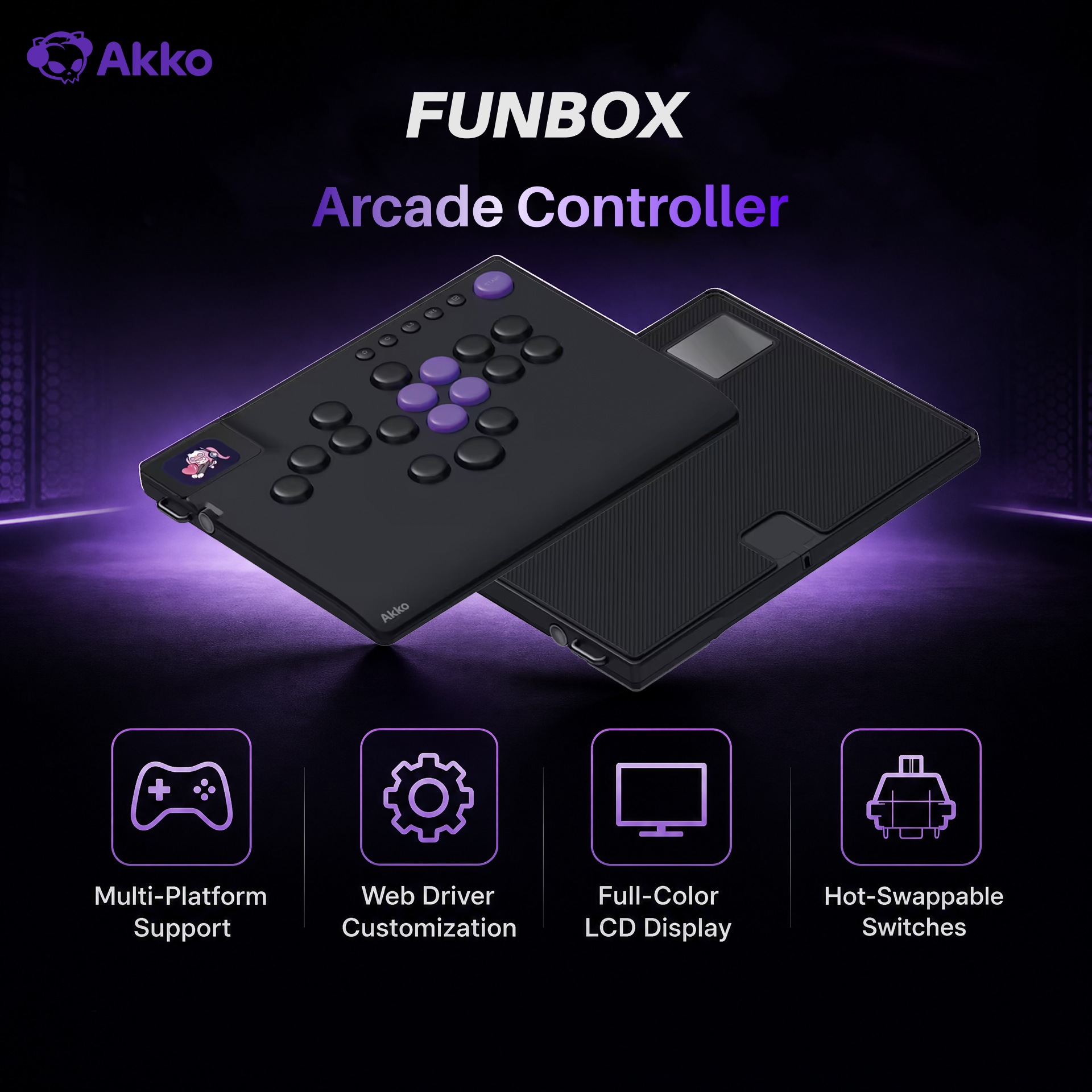 Arcade No - Akko FUNBOX Magnetyczny kontroler arcade bez